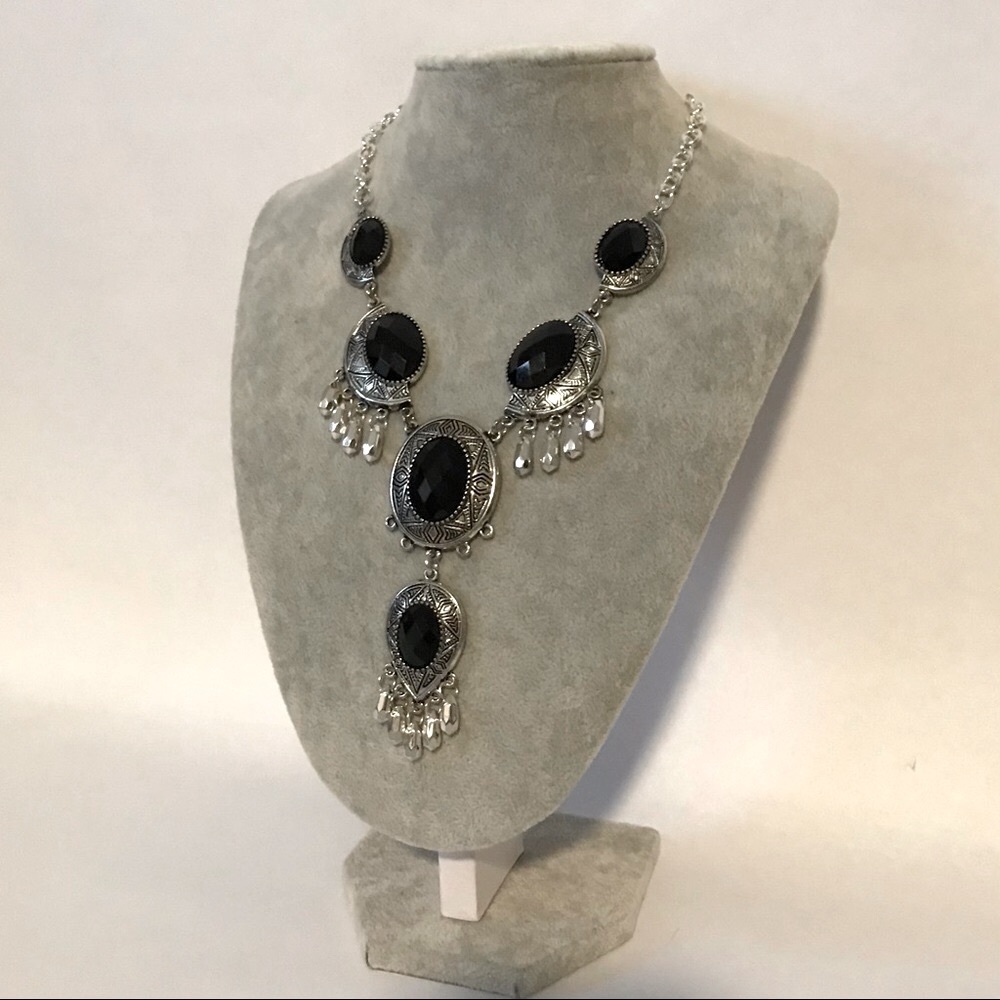 Black Silver Statement Necklace